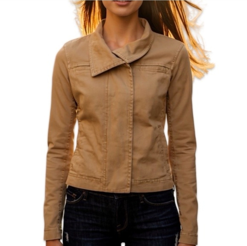 James Perse Tan Skinny Moto Jacket Size 2